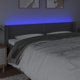 vidaXL Κεφαλάρι Κρεβατιού με LED, Σκούρο Γκρι, 203x16x78/88 cm, Υφασμάτινο