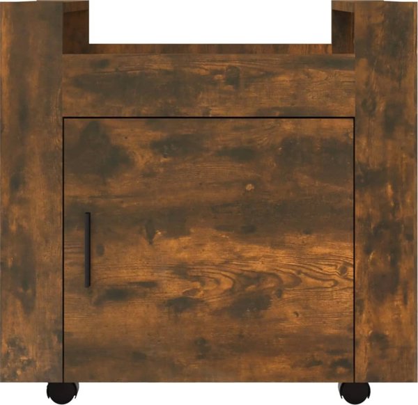 vidaXL ράφι κάτω από γραφείο, καπνιστό δρυς, 60x45x60 cm