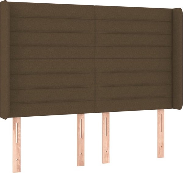 vidaXL Λοιζκο κοντινεντάλ με στρώμα, καφέ, 140x190 εκ, ύφασμα