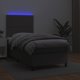 vidaXL Κρεβάτι Κοντινεντάλ με Στρώμα και LED, Γκρι Οικοδερμα, 90x200 cm