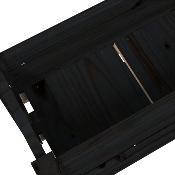 vidaXL Donica, czarna, 77x25x66 cm, lite drewno sosnowe
