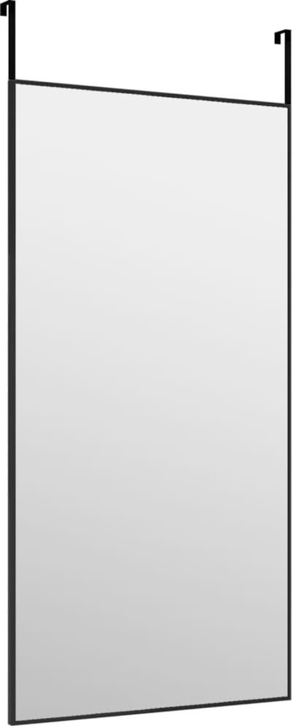 vidaXL Zrcadlo na dvere, czarne, 40x80 cm, szklo i aluminium