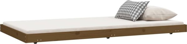 vidaXL Κορμός Κρεβατιού, Μέλι Καφέ, 100 x 200 cm, Μασίφ Πευκόξυλο
