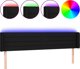 vidaXL Κεφαλάρι για κρεβάτι με LED, μαύρο, 203x16x78/88 εκ., ύφασμα