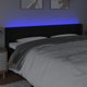 vidaXL Κεφαλάρι για κρεβάτι με LED, μαύρο, 203x16x78/88 εκ., ύφασμα