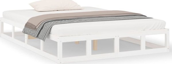 vidaXL Κρεβατοκάμαρα με Λευκό Ξύλινο Κορμό, 160x200 εκ