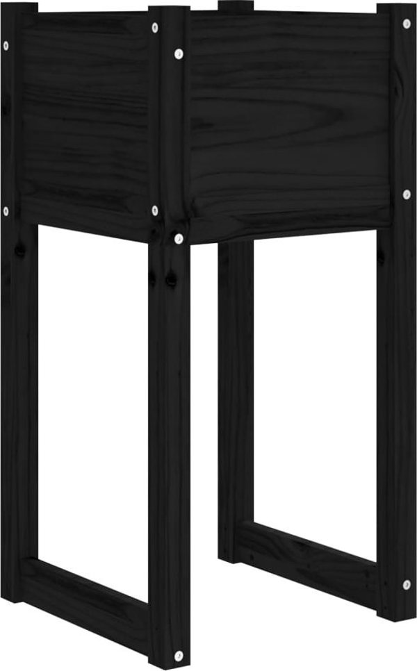 vidaXL vidaXL Donica, czarny, 40x40x81 cm, lite drewno sosnowe