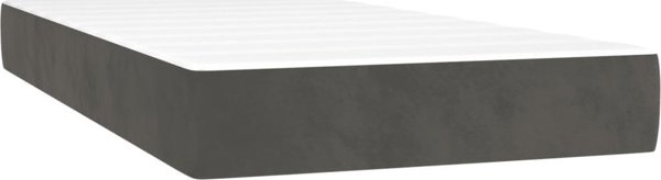 vidaXL Κρεβάτι Continental με στρώμα, σκούρο γκρι βελούδο, 100x200 εκ