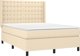vidaXL Κρεβάτι kontynental με στρωμα κρεμ υφασμα 140x200 cm