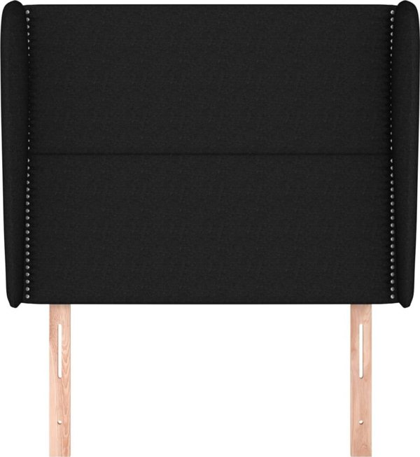 vidaXL Zaglowek uszak, czarny, 93x23x118/128 cm, tkanina