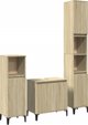 vidaXL Σετ επίπλων μπάνιου 3 τεμαχίων, χρώμα δρυς σονόμα