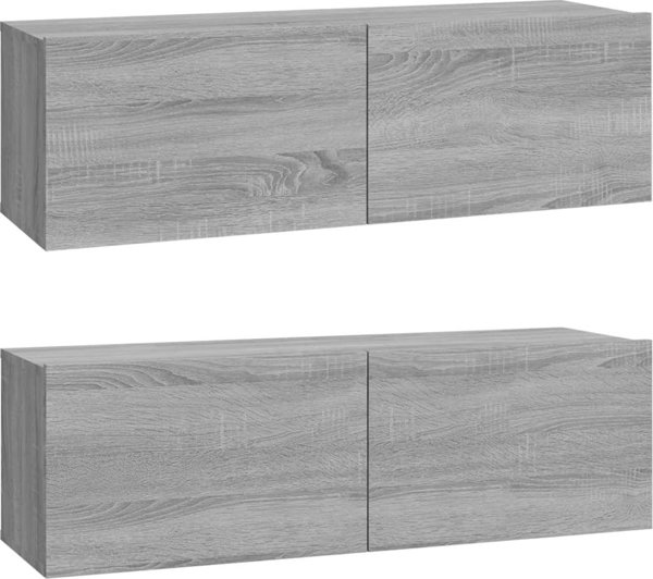 vidaXL Σετ 4 ντουλάπες τηλεόρασης, γκρι δρυς sonoma, σύνθετο ξύλο