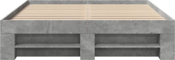 vidaXL Πλαίσιο κρεβατιού, γκρι σκουριά, 120x190 εκ., από ξύλο σύνθετο