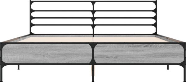 vidaXL Rama κρεβατιού, Sonoma Γκρι Δρυς, 150x200 εκ, Συνθετικό Υλικό Ξύλου