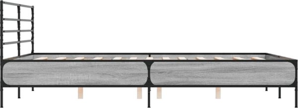 vidaXL Rama κρεβατιού, Sonoma Γκρι Δρυς, 150x200 εκ, Συνθετικό Υλικό Ξύλου