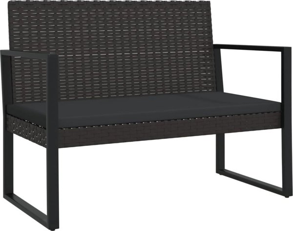 vidaXL vidaXL 4-cz. ogrodowy zestaw wypoczynkowy, poduszki, czarny rattan PE