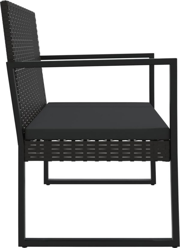 vidaXL vidaXL 4-cz. ogrodowy zestaw wypoczynkowy, poduszki, czarny rattan PE