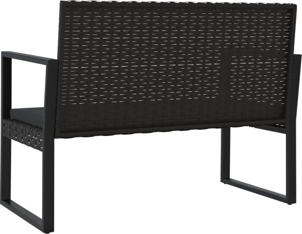 vidaXL vidaXL 4-cz. ogrodowy zestaw wypoczynkowy, poduszki, czarny rattan PE