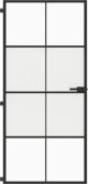 vidaXL Εσωτερική πόρτα, μαύρη, 93x201,5 εκ, γυαλί και αλουμίνιο