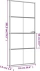 vidaXL Εσωτερική πόρτα, μαύρη, 93x201,5 εκ, γυαλί και αλουμίνιο