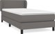 vidaXL Lit kontinental avec matelas, gris, cuir synthétique 100x200 cm