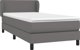 vidaXL Lit kontinental avec matelas, gris, cuir synthétique 100x200 cm