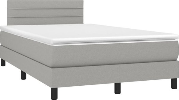 vidaXL Κρεβάτι Κοντινεντάλ, Ανοιχτό Γκρι 120x200 cm, Υφασμάτινο