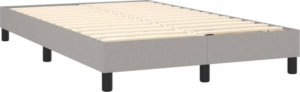 vidaXL Κρεβάτι Κοντινεντάλ, Ανοιχτό Γκρι 120x200 cm, Υφασμάτινο