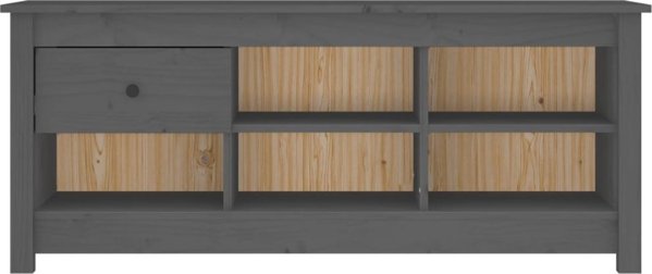 vidaXL vidaXL Szafka na buty, szara, 110x38x45,5 cm, lite drewno sosnowe