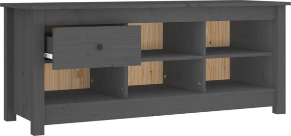 vidaXL vidaXL Szafka na buty, szara, 110x38x45,5 cm, lite drewno sosnowe