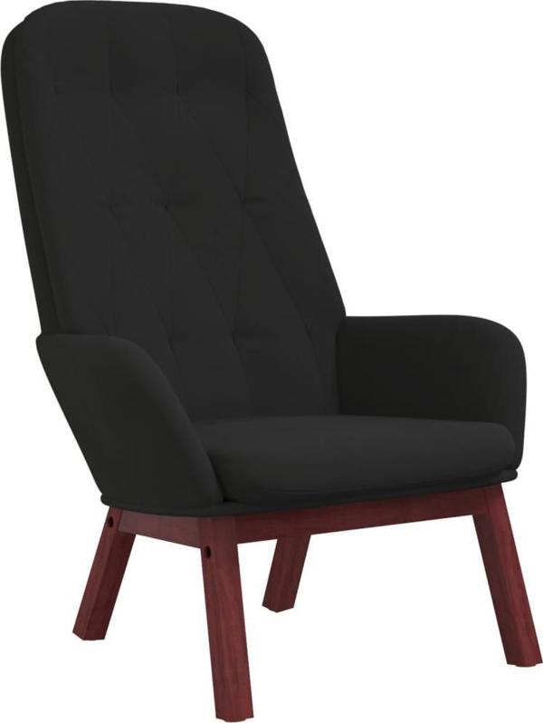 vidaXL vidaXL Fotel, czarny, obity aksamitem