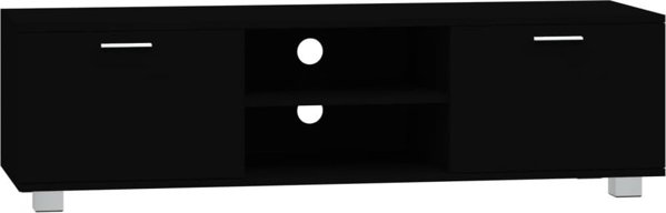 Szafka pod TV vidaXL μαύρη, 140x40,5x35 εκ., κατασκευή από ξύλινο υλικό