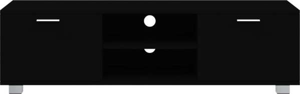 Szafka pod TV vidaXL μαύρη, 140x40,5x35 εκ., κατασκευή από ξύλινο υλικό