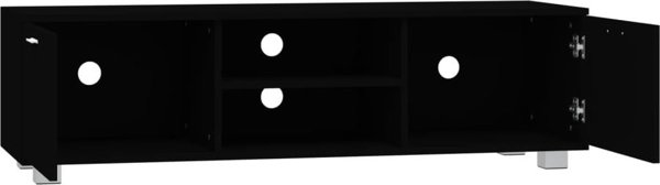 Szafka pod TV vidaXL μαύρη, 140x40,5x35 εκ., κατασκευή από ξύλινο υλικό