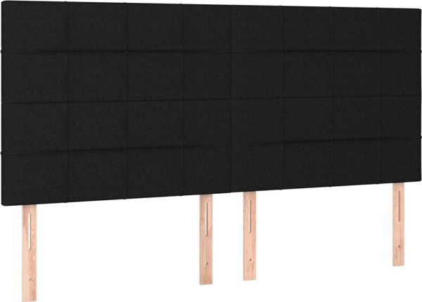 vidaXL Λύκνος κρεβάτι με στρώμα, μαύρο, ύφασμα 160x200 εκ.
