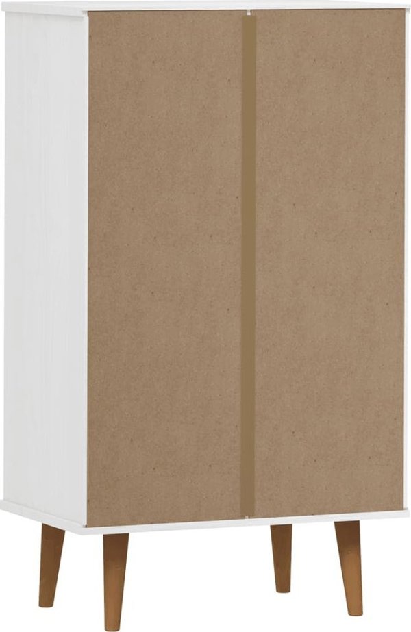 vidaXL Ντουλάπι παπουτσιών, λευκό, 59,5x35x103 cm, φυσικό πεύκο