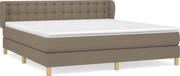 vidaXL Κρεβάτι κοντινένταλ με στρώμα, ταμπά, 180x200 cm, ύφασμα