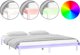 vidaXL Rama κρεβατιού με LED λευκή, 200x200 cm, μασίφ ξύλο