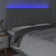 vidaXL Κεφαλάρι κρεβατιού με LED, ανοιχτό γκρι, 200x7x118/128 cm, ύφασμα