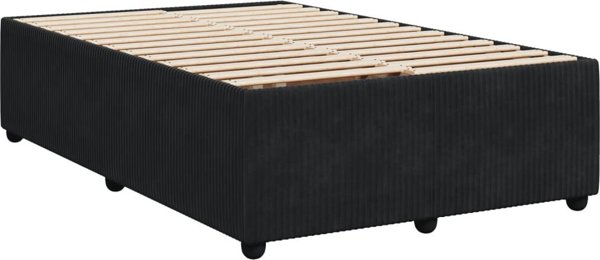 vidaXL Κρεβάτι Continental με στρώμα, μαύρο, 120x200 cm, βελούδο