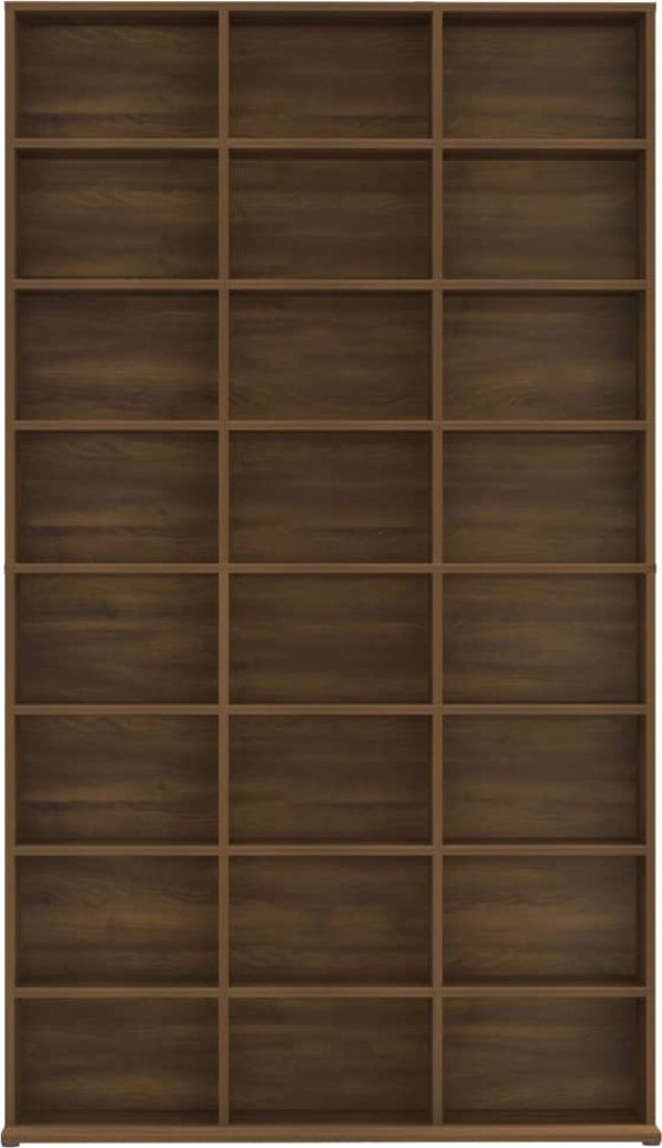 vidaXL Βιβλιοθήκη για CD, καφέ δρυς, 102x23x177,5 εκ
