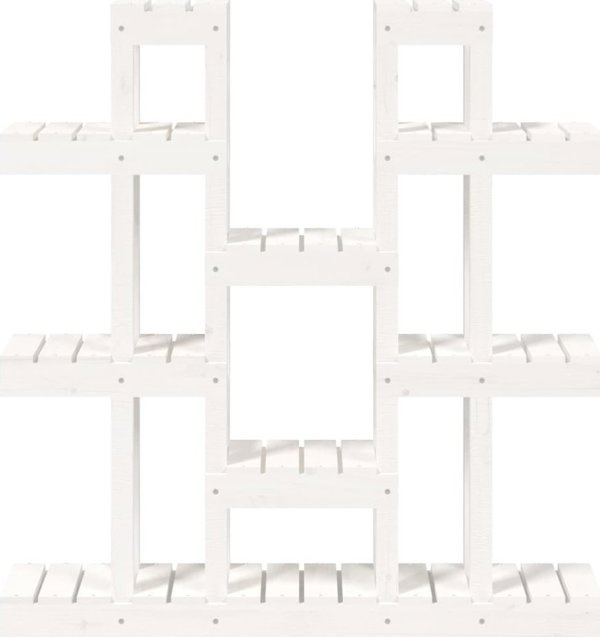 vidaXL Βάση για φυτά, λευκή, 104,5x25x109,5 εκ., μασίφ ξύλο πεύκου