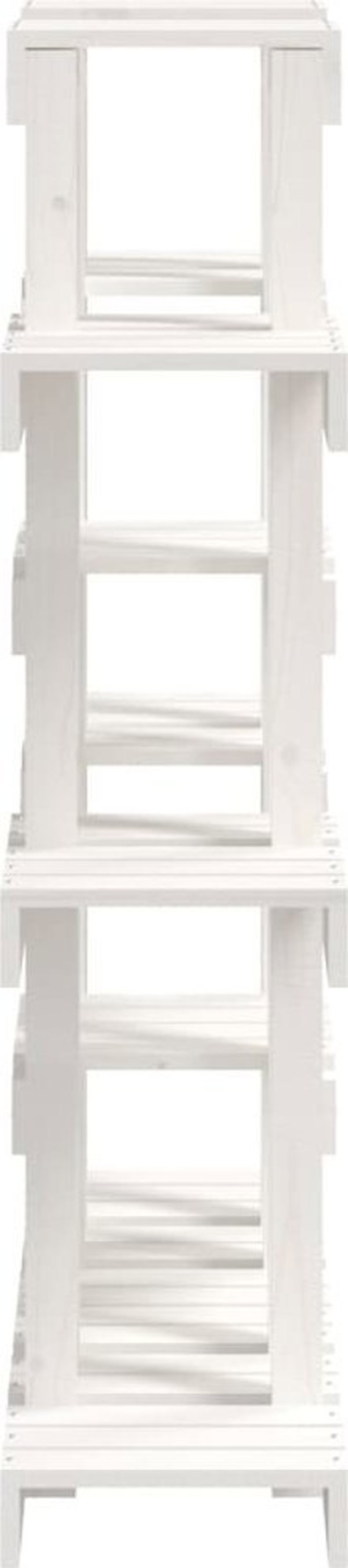 vidaXL Βάση για φυτά, λευκή, 104,5x25x109,5 εκ., μασίφ ξύλο πεύκου