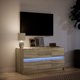 vidaXL Ντουλάπι TV με LED, Δρυς Sonoma, 100x34x50 cm