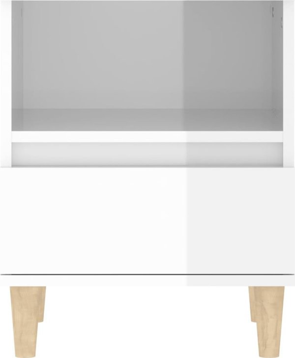 vidaXL Κομοδίνα, σετ 2 τεμ., λευκά, γυαλιστερά, 40x35x50 cm