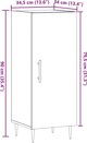 vidaXL Ντουλάπι από παλιό ξύλο, 34,5x34x90 εκ, ξυλοσανίδα