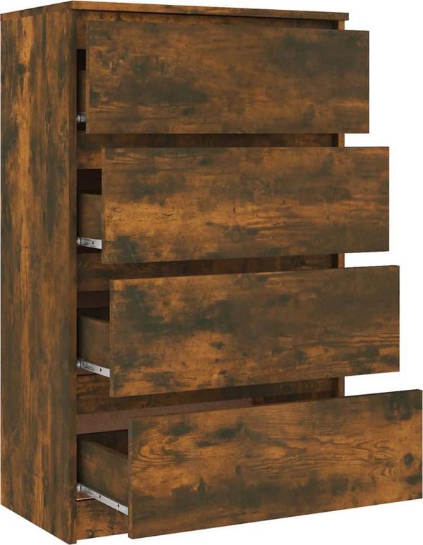vidaXL Συρταριέρα, Καπνισμένη Δρυς, 60x35x98,5 εκ.