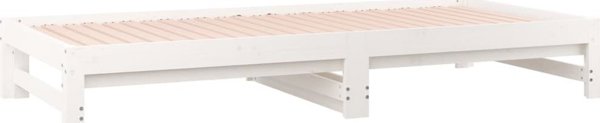 vidaXL Συρόμενο κρεβάτι, λευκό, 2x(90x190) εκ, από μασίφ πεύκο