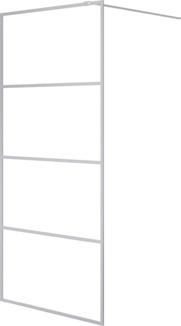 vidaXL Στεγανός Τοίχος Ντους ασημί, 90x195 cm, διαφανές γυαλί ESG