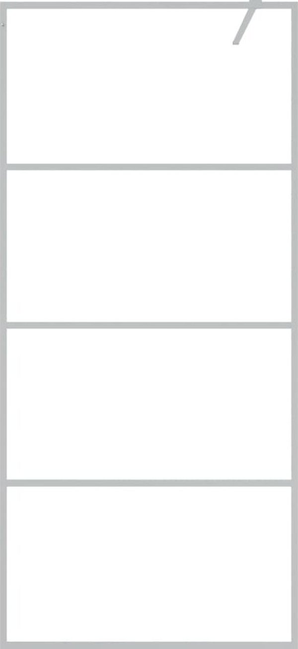 vidaXL Στεγανός Τοίχος Ντους ασημί, 90x195 cm, διαφανές γυαλί ESG